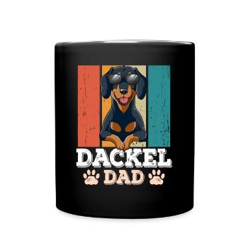Dackel Dad - Tasse einfarbig - Schwarz - Vorne