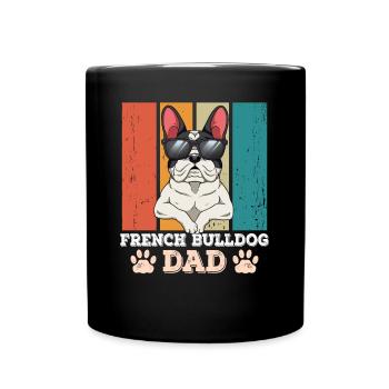 French Bulldog Dad - Tasse einfarbig - Schwarz - Vorne