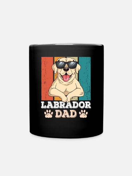 Labrador Dad - Tasse einfarbig - Schwarz