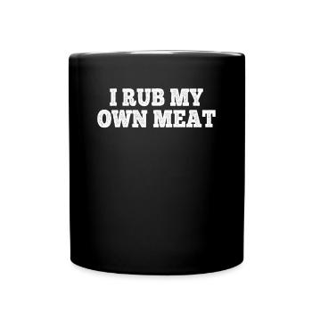 Barbecue drôle - Je frotte ma propre viande - BBQ drôle - Mug uni - noir - Devant