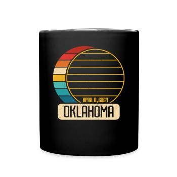 Total Solar Eclipse Oklahoma April 28, 2024 Sun - Full Colour Mug - black - Front