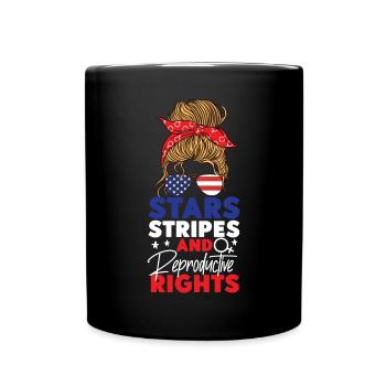 Étoiles féministes du drapeau américain - Mug uni - noir - Devant