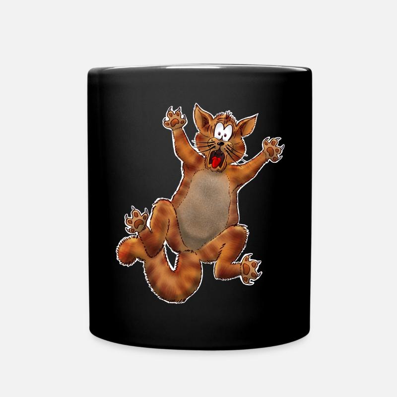 Crazy Cat - Full Colour Mug - black