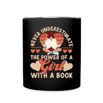 Feminist Retro Never Underestimate - Tasse einfarbig - Schwarz - Vorne