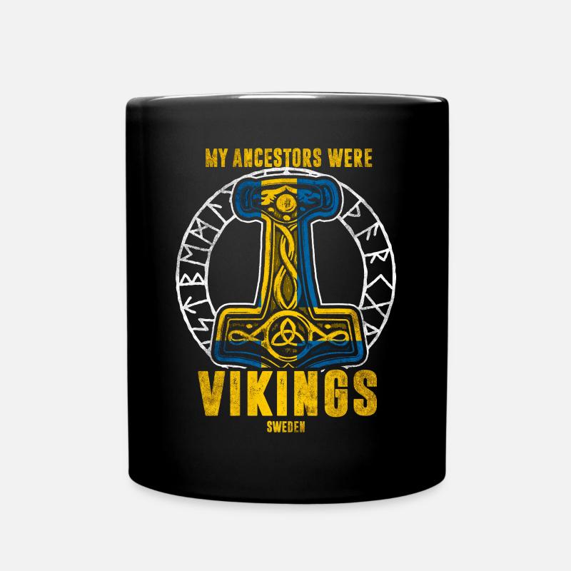 Meine Vorfahren waren Wikinger - Schweden - Tasse einfarbig - Schwarz