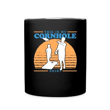 Joueur de cornhole | Blind Hole Bean Bag Cadeau - Mug uni - noir - Devant