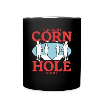 Cornhole Player Bean Bag Blind Hole Gift - Mug uni - noir - Devant