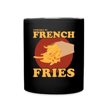 French fries fries fast food fast food gift - Full Colour Mug - black - Front