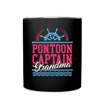 Pontoon Captain Grandma Pontoon Pontoon Boat Gift - Full Colour Mug - black - Front