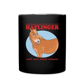 Haflinger Pferd Haffi Pferdebesitzer Geschenk - Tasse einfarbig - Schwarz - Vorne
