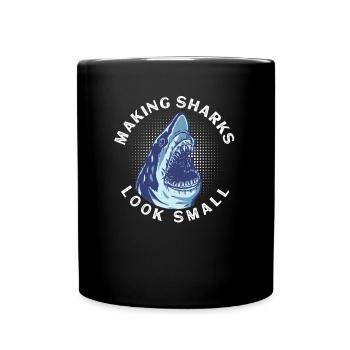 Les requins ont l’air petits - requin mégalodon - Mug uni - noir - Devant