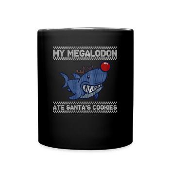 Mon mégalodon a mangé les biscuits - Mug uni - noir - Devant