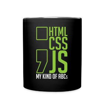 web developer gift html css js my kind of - Full Colour Mug - black - Front