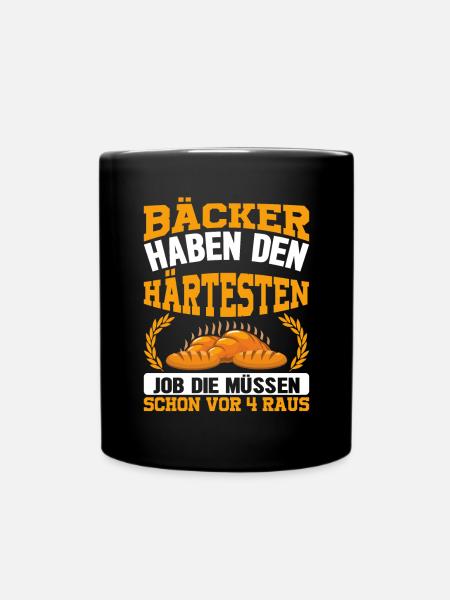 Geschenk für Bäcker Bäckerei - Tasse einfarbig - Schwarz