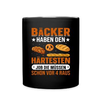Bäcker Geschenkidee Bäckerei - Tasse einfarbig - Schwarz - Vorne