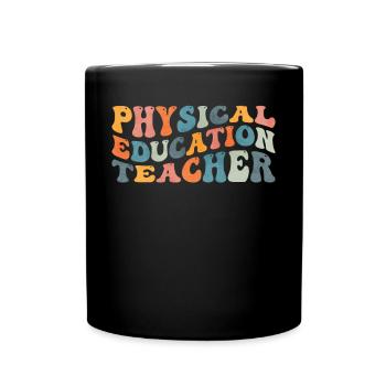Groovy Physical Education Teacher Physical Education - Full Colour Mug - black - Front