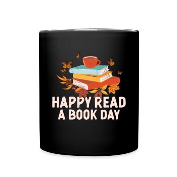 Happy Read A Book Day Introvert Book Club - Full Colour Mug - black - Front