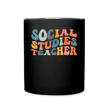 Groovy Social Studies Teacher History Lesson - Full Colour Mug - black - Front