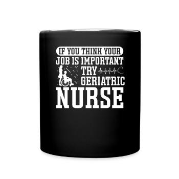 Infirmière en soins infirmiers gériatriques - Mug uni - noir - Devant