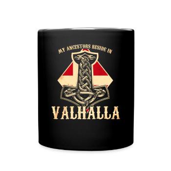 My ancestors reside in Valhalla - Denmark - Full Colour Mug - black - Front