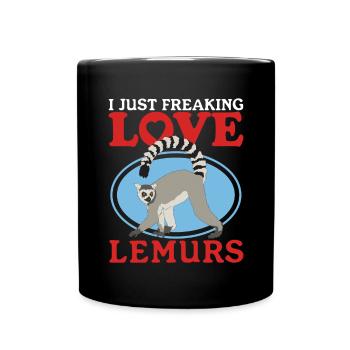 Lemur Katta Lemuren Ringelschwanz Lemure Geschenk - Tasse einfarbig - Schwarz - Vorne