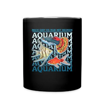 Aquarium Aquarianer Aquaristik Zierfisch Geschenk - Tasse einfarbig - Schwarz - Vorne