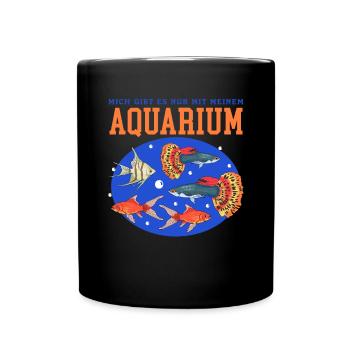 Aquarium Aquaristik Aquarianer Zierfisch Geschenk - Tasse einfarbig - Schwarz - Vorne