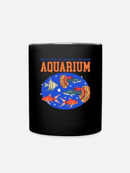 Aquarium Aquaristik Aquarianer Zierfisch Geschenk - Tasse einfarbig - Schwarz