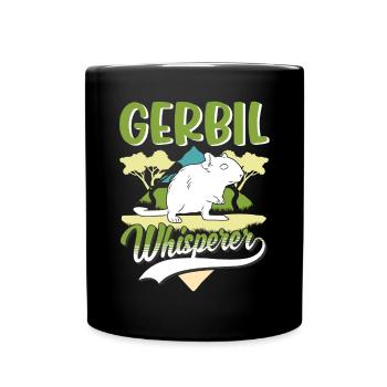 Gerbil Whisperer Racing Rat Gift Gerbil - Full Colour Mug - black - Front