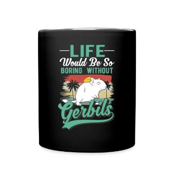 Gerbille Cadeau Rat de course mongol Gerbille - Mug uni - noir - Devant