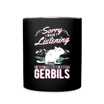 Gerbille Cadeau Rat de course mongol Gerbille - Mug uni - noir - Devant