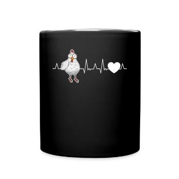 Poulets Heartbeat Chicken Farmer - Mug uni - noir - Devant