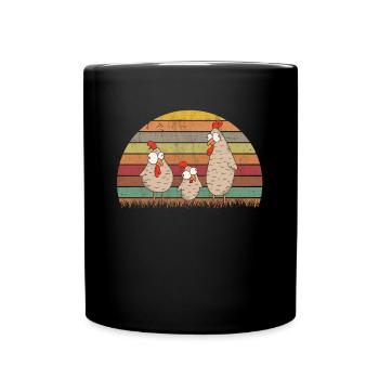 Chicken Retro Chicken Vintage - Full Colour Mug - black - Front
