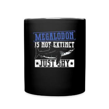 Megalodon is not extinct - just shy - Full Colour Mug - black - Front