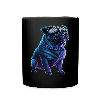 Carlin néon futuriste - Mug uni - noir - Devant