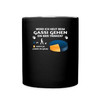 Hund Chihuahua Hundebesitzer Gechenkidee - Tasse einfarbig - Schwarz - Vorne