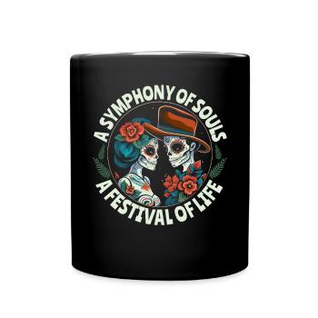 Dia de los Muertos Sugar Skull Mexikanischer Feiertag - Tasse einfarbig - Schwarz - Vorne