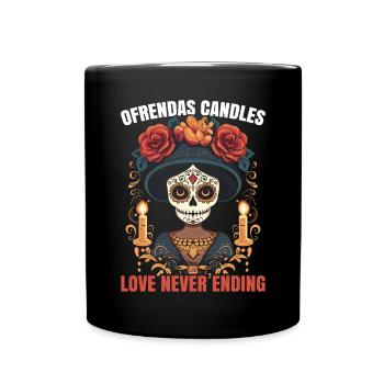 Dia de los Muertos Sugar Skull Mexikanischer Feiertag - Tasse einfarbig - Schwarz - Vorne