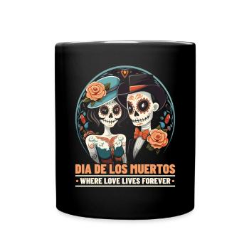 Dia de los Muertos Sugar Skull Mexikanischer Feiertag - Tasse einfarbig - Schwarz - Vorne