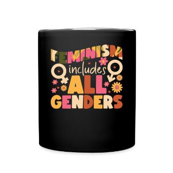 Feminist Feminism Includes All - Full Colour Mug - black - Front