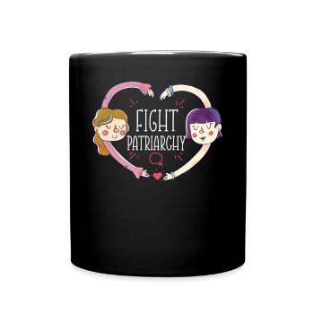 Feminist Fight Patriarchy - Tasse einfarbig - Schwarz - Vorne
