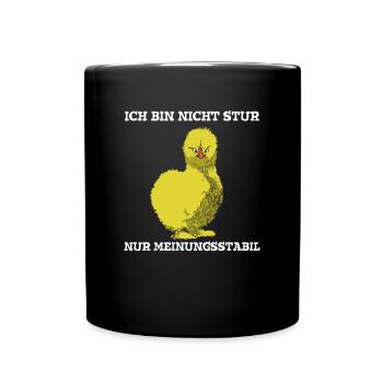 Ich bin nicht Stur nur Meinungsstabil Katze - Tasse einfarbig - Schwarz - Vorne