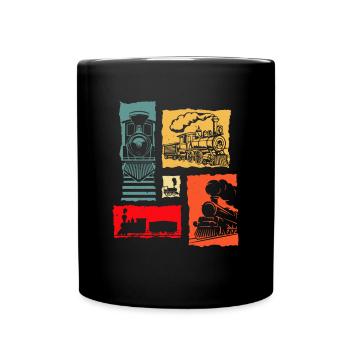 Retro Zug - Tasse einfarbig - Schwarz - Vorne