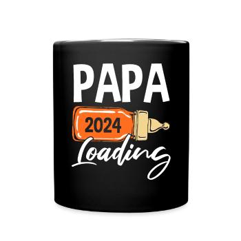 Werdender Papa 2024 - Tasse einfarbig - Schwarz - Vorne
