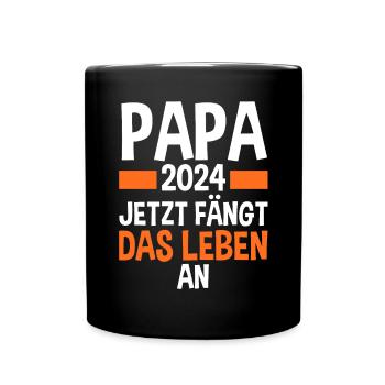 Werdender Papa 2028 - Tasse einfarbig - Schwarz - Vorne