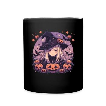 Hexen Halloween Hexe Kürbis Halloweenparty - Tasse einfarbig - Schwarz - Vorne