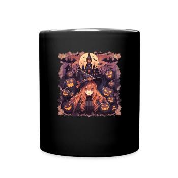 Hexen Halloween Hexe Kürbis Halloweenparty - Tasse einfarbig - Schwarz - Vorne