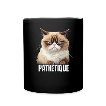 Humour chat en colère énervé pathétique sarcasme - Mug uni - noir - Devant