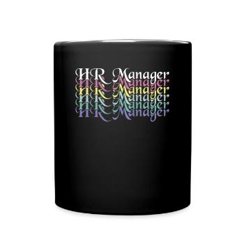 Half HR Manager Half Coffee - HR Management - Full Colour Mug - black - Front