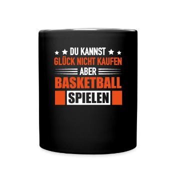 Basketballspieler Glück Kaufen Basketball Spielen - Tasse einfarbig - Schwarz - Vorne